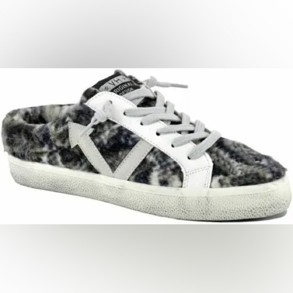 Vintage Havana - Fur mule sneakers - animal print - size 8.5